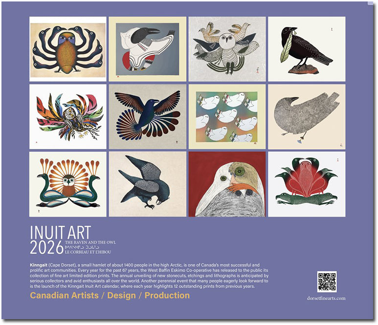 2026 Cape Dorset Inuit Art Calendar: The Raven & Owl