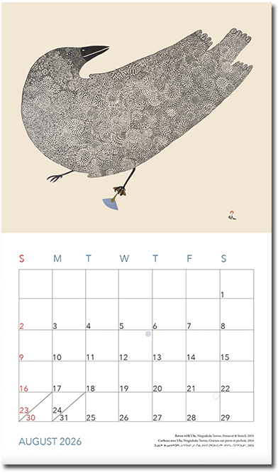 2026 Cape Dorset Inuit Art Calendar: The Raven & Owl