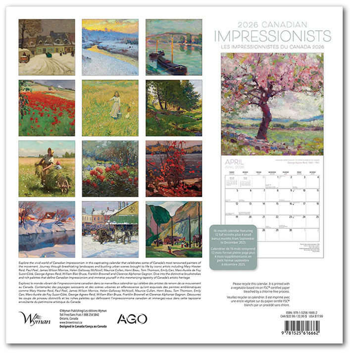 Impressionists 2026 Wall Calendar