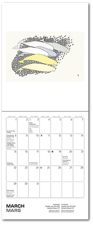 Inuit Art Kinngait 2026 Mini Wall Calendar