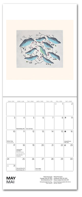 Inuit Art Kinngait 2026 Mini Wall Calendar
