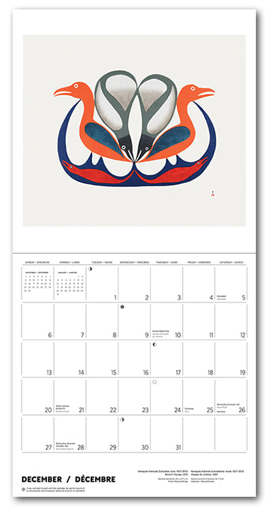 Kenojuak Ashevak 2026 Wall Calendar