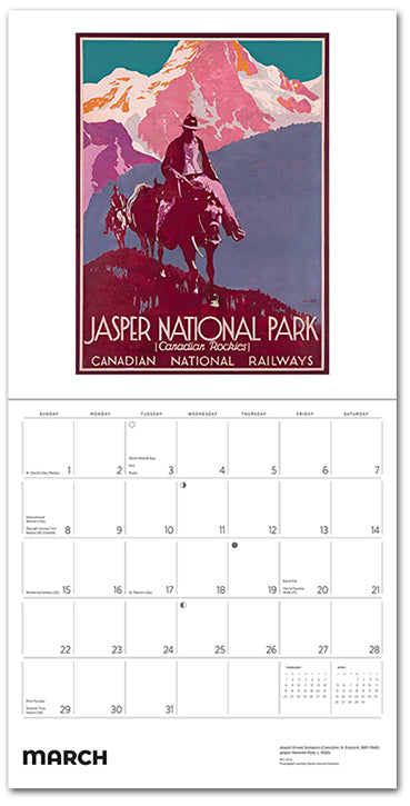 Canada Vintage Travel Posters 2026 Wall Calendar