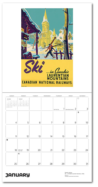 Canada Vintage Travel Posters 2026 Wall Calendar