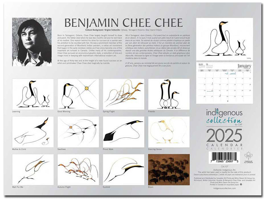 Benjamin Chee Chee 2025 Wall Calendar