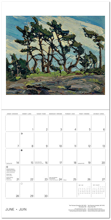 Tom Thomson 2026 Wall Calendar