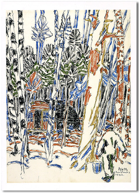 The Alander Cabin on Christmas day - Note card - David Milne