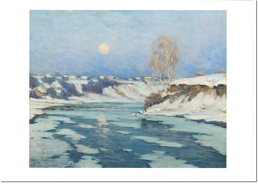 Early Winter Moonrise - Clarence Gagnon - Season's Greetings Note Card