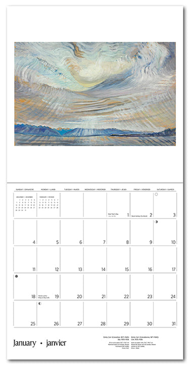 Emily Carr 2026 Wall Calendar