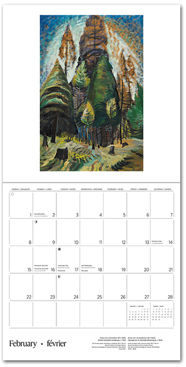 Emily Carr 2026 Wall Calendar