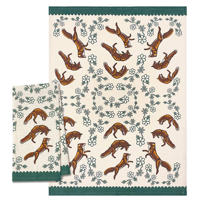 Foxes - Wagooshna- Tea Towel