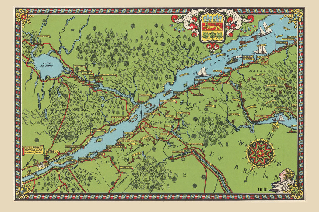 St. Lawrence Vintage Map Tea Towel