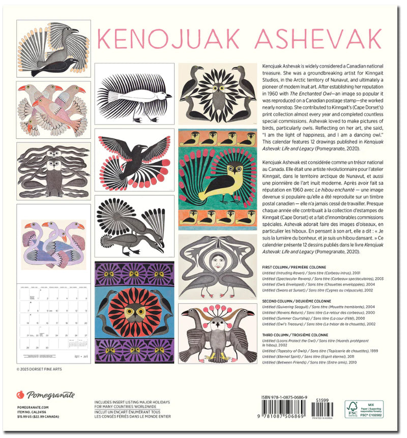 Kenojuak Ashevak 2024 Wall Calendar