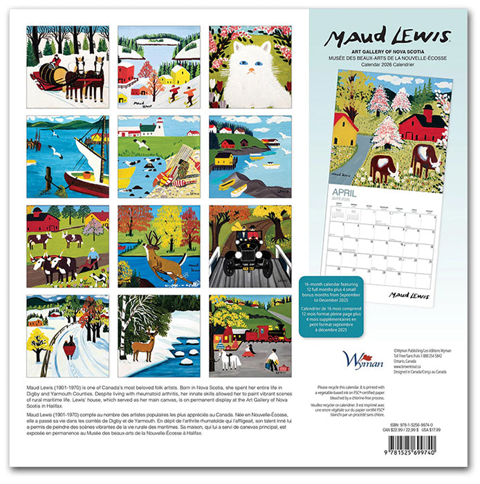 Maud Lewis 2026 Wall Calendar
