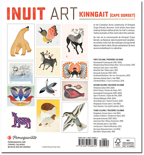 Mini Inuit Art Kinngait 2024 Wall Calendar