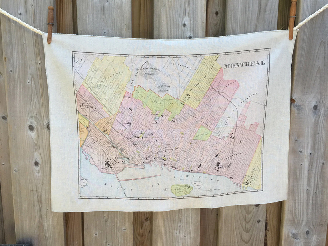 Montreal Vintage Map Tea Towel