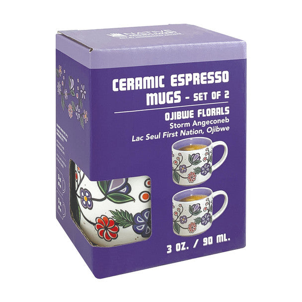 Ojibwe Florals - Set of 2 Espresso Mugs