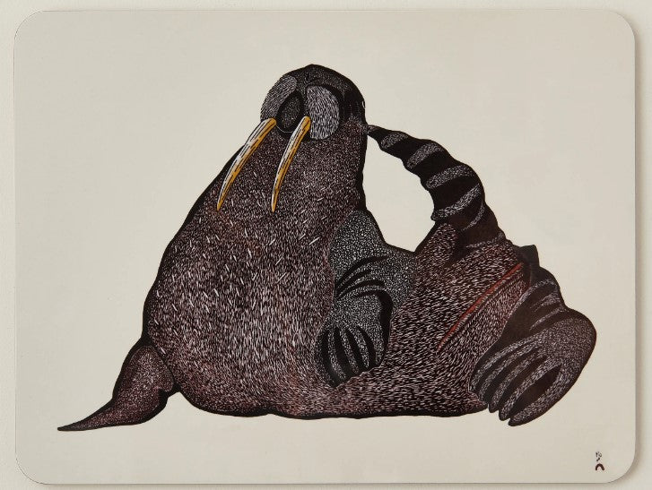 Scratching Walrus - Tim Pitsiulak- Rectangular Placemat