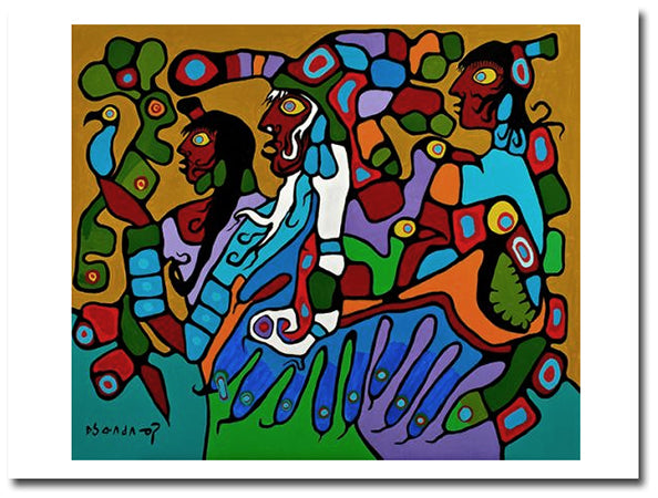 Shaman and Disciples - Norval Morrisseau - Note Card