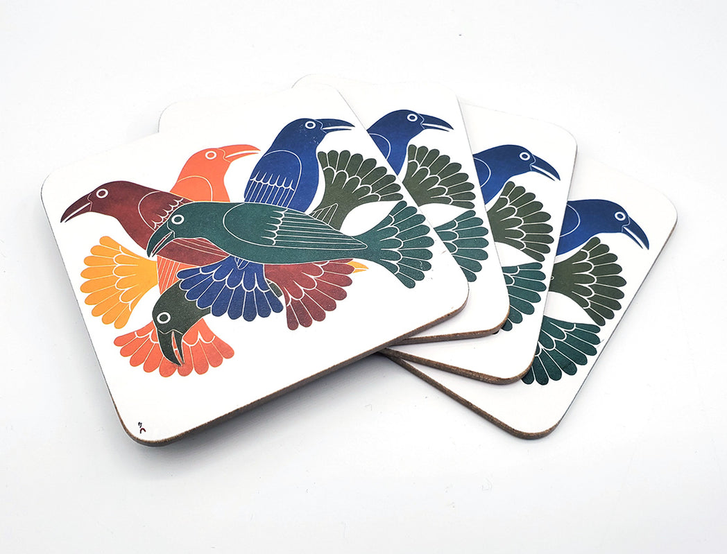 Spectacular Ravens Coasters by Kenojuak Ashevak