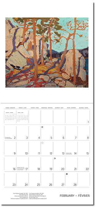 Tom Thomson 2025 Wall Calendar