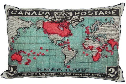 Canada Vintage Stamp Pillow