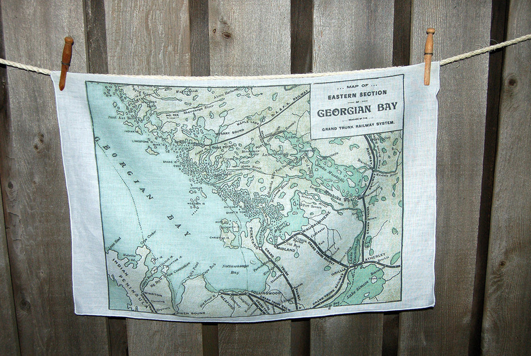 Georgian Bay Vintage Map Tea Towel