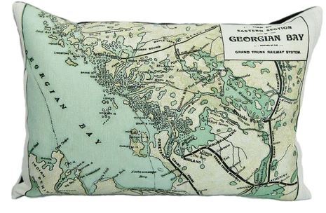 Georgian Bay Vintage Map Pillow