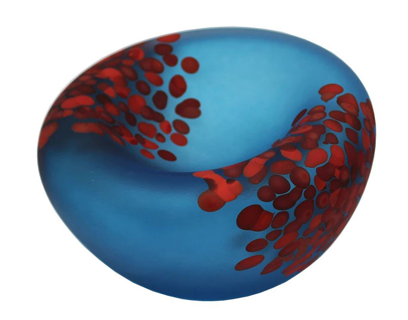 Glass Jelly Bowl - Red & Blue